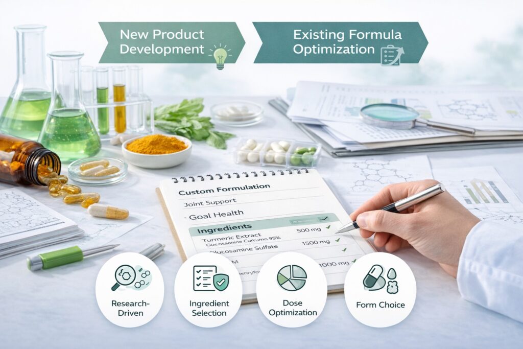developing product formula in research laboratory